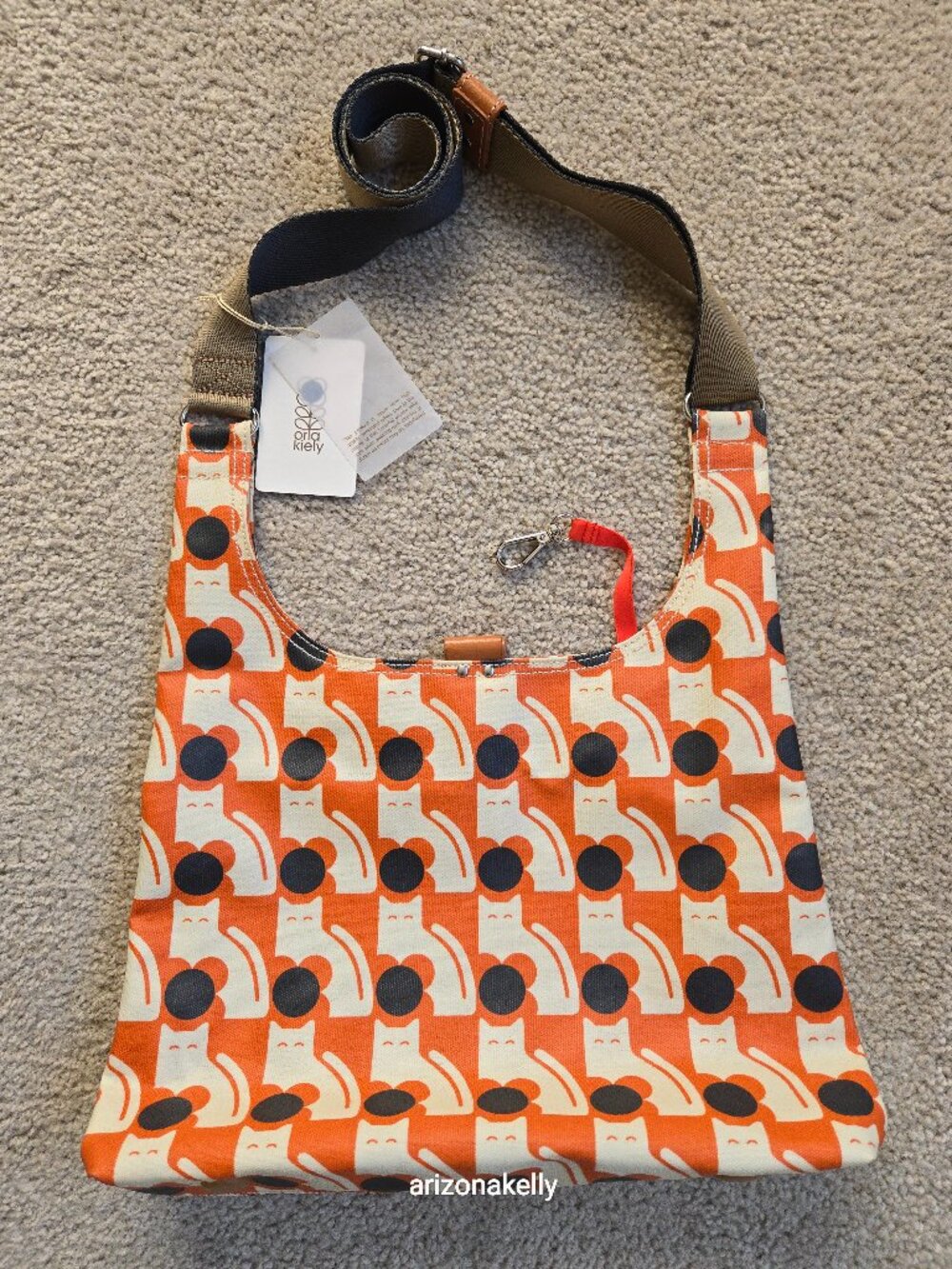 RARE COVETED Poppy Cat Orla Sling Crossbody Bag Persimmon Mid-Cent Design